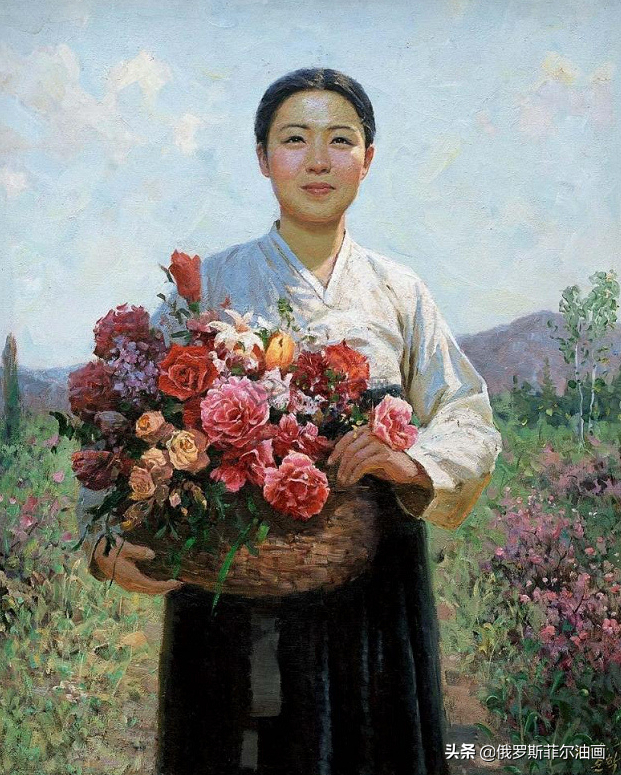 「油画欣赏」从朝鲜精美油画，欣赏美丽的朝鲜姑娘