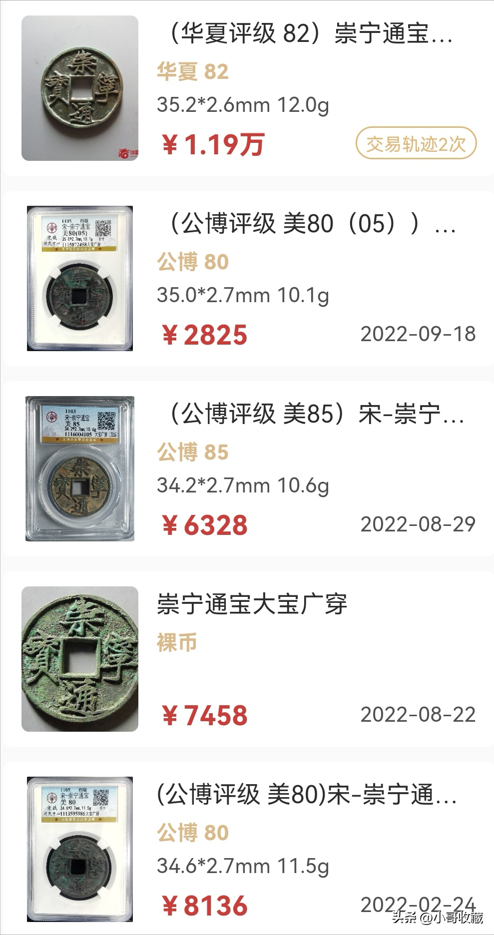 迅速识别崇宁通宝万元以上的版别——大宝纤字