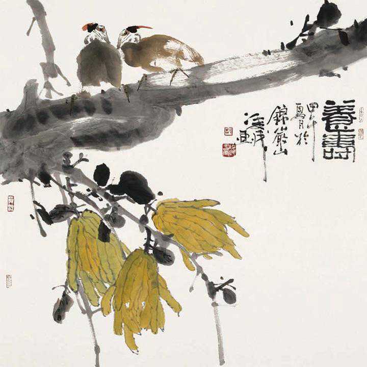 他的大写意花鸟画——平淡中见豪迈，野趣中见雅致