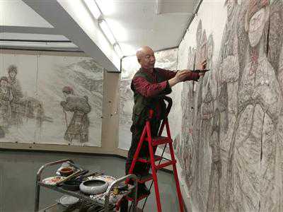 川籍画家创作300米水墨巨制《文成公主》