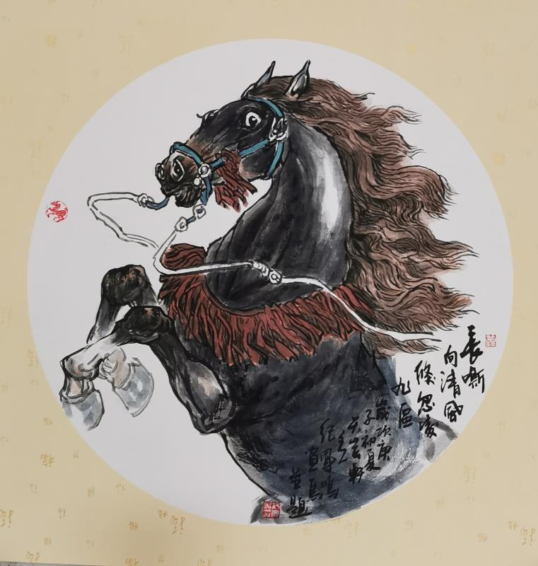 纪凤鸣画马工作室入驻红绿彩艺术小镇