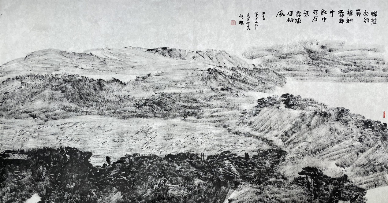 品读：当代著名画家邵璞先生的焦墨山水画