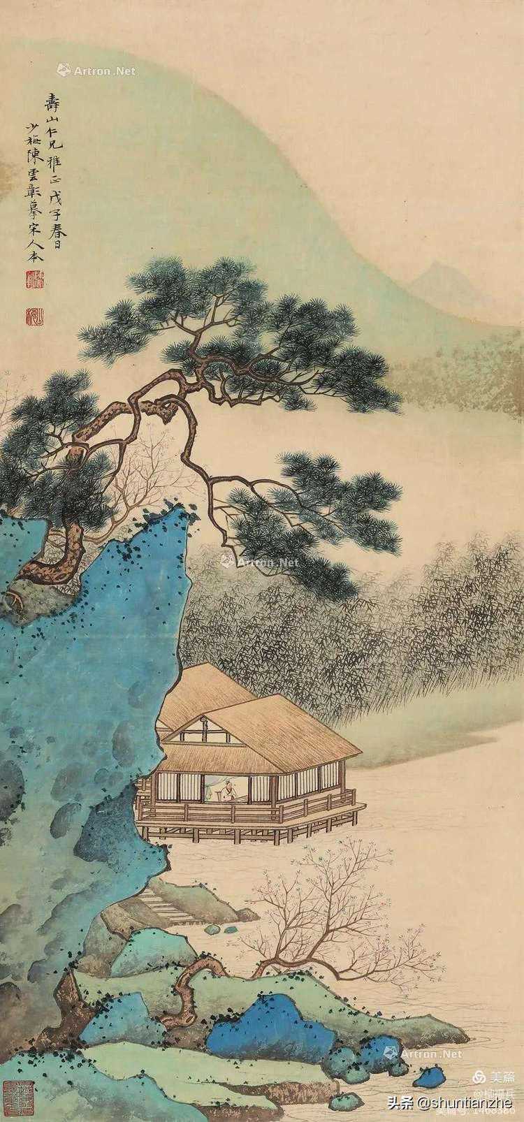 名家国画《读书图》欣赏