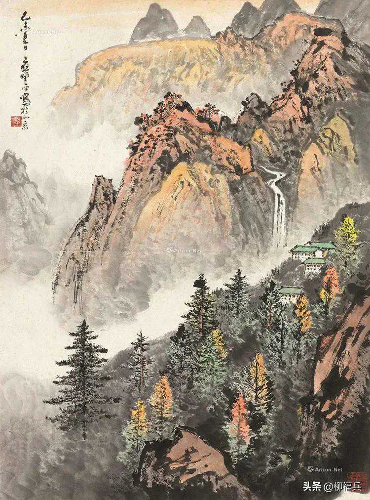 名家山水画《层林尽染图》欣赏