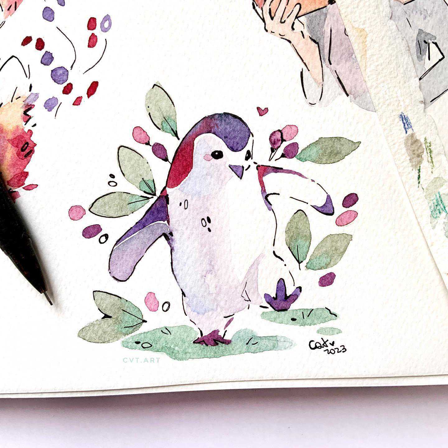 “填涂式”水彩画，适合新手的手绘画画素材，赶紧收藏学习