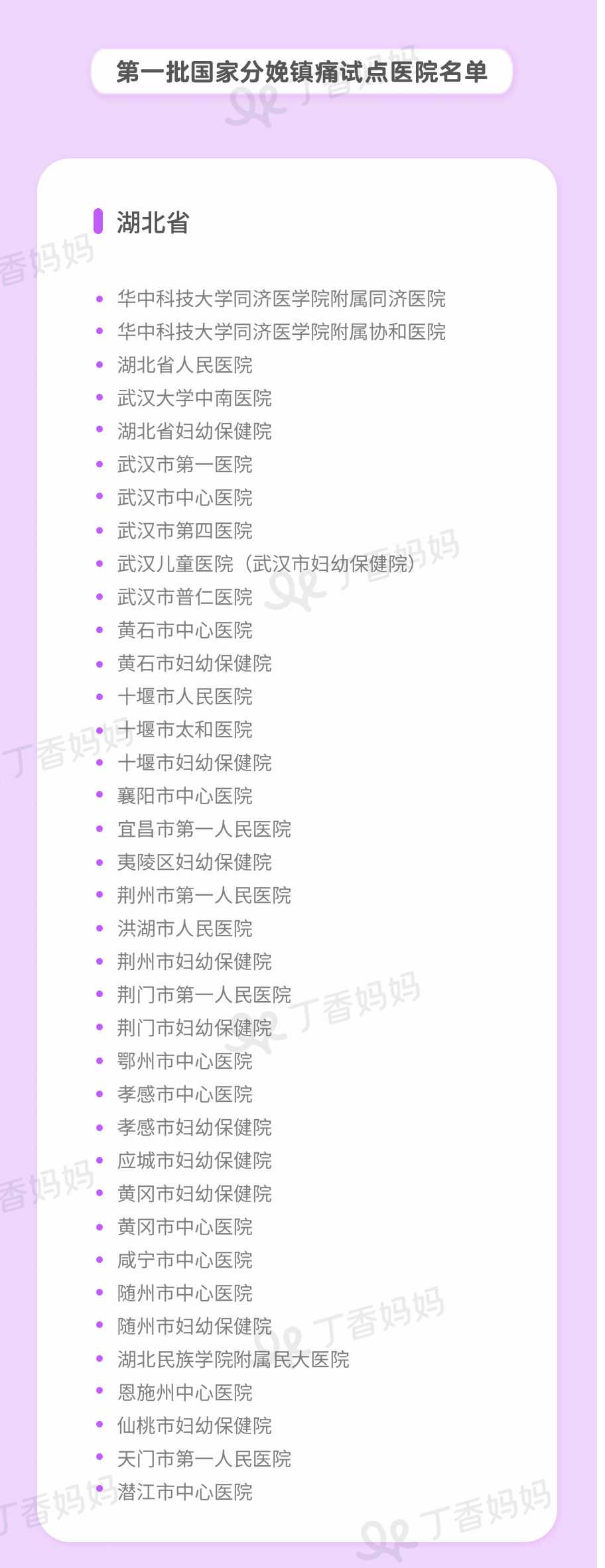 全国913 家无痛分娩试点医院公布，湖北就有37家！（值得收藏）